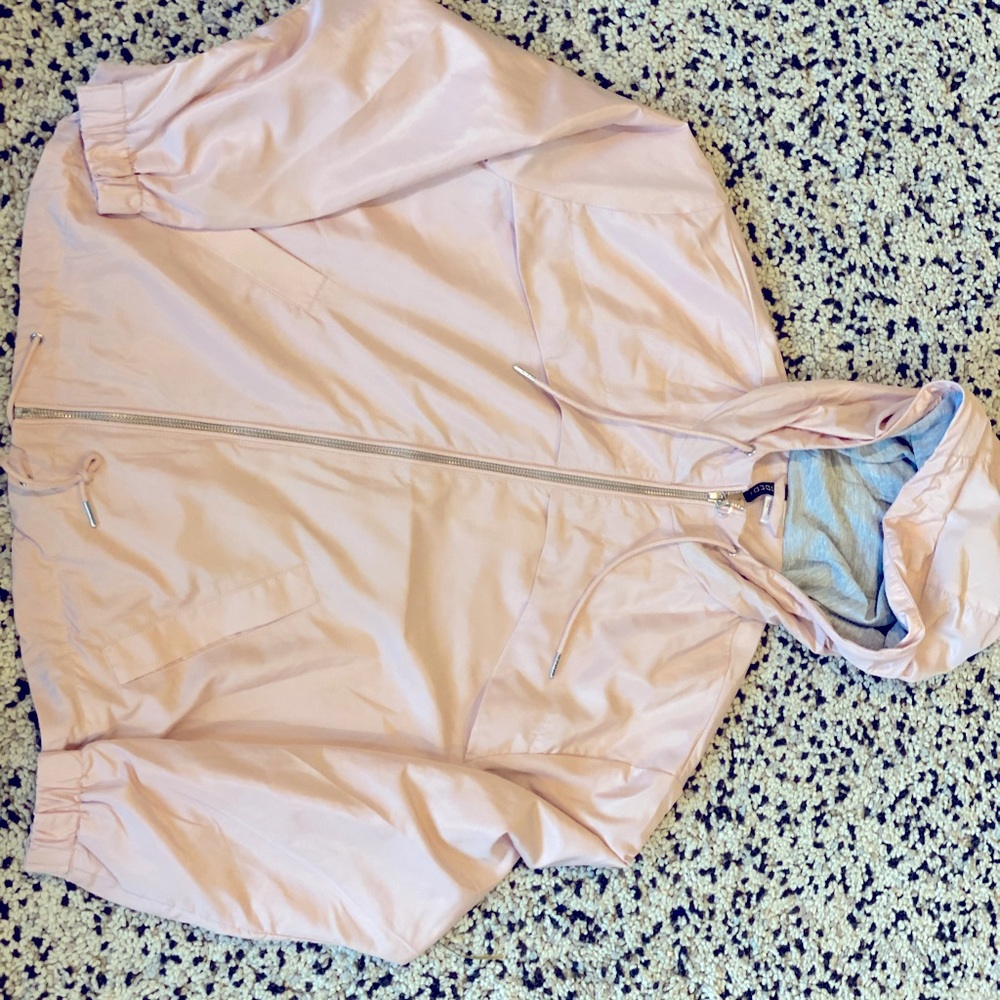 Blush pink wind breaker